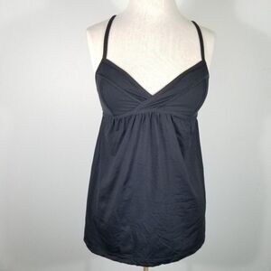 Lululemon Black Rehearsal Balletcore Faux Wrap Bust Baby Doll Y2K Tank Size 8